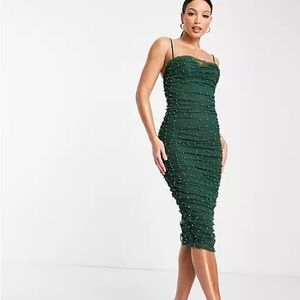 Green Pearl midi dress